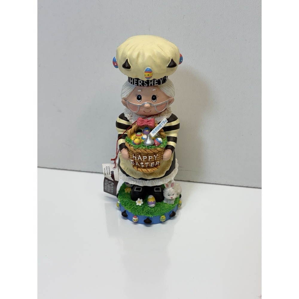 2001 Hershey‎ Chocolate Kurt Adler Mrs. Elf Happy Easter Basket Figurine 5.5"
